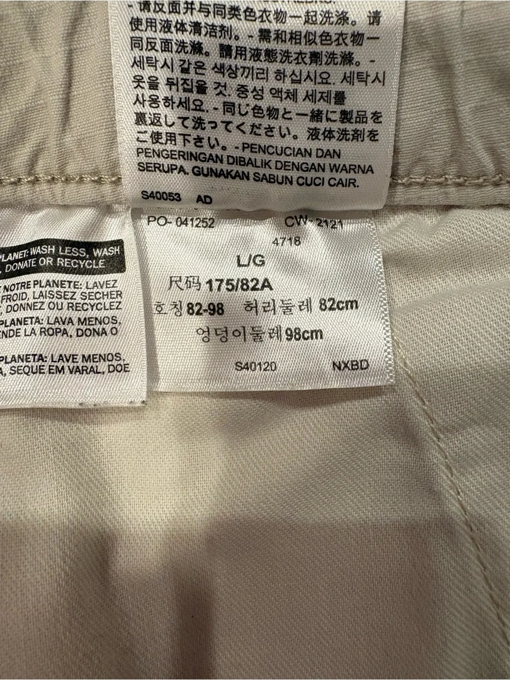 Levi's Light Gray Men's Cargo Pants with Webbing Belt